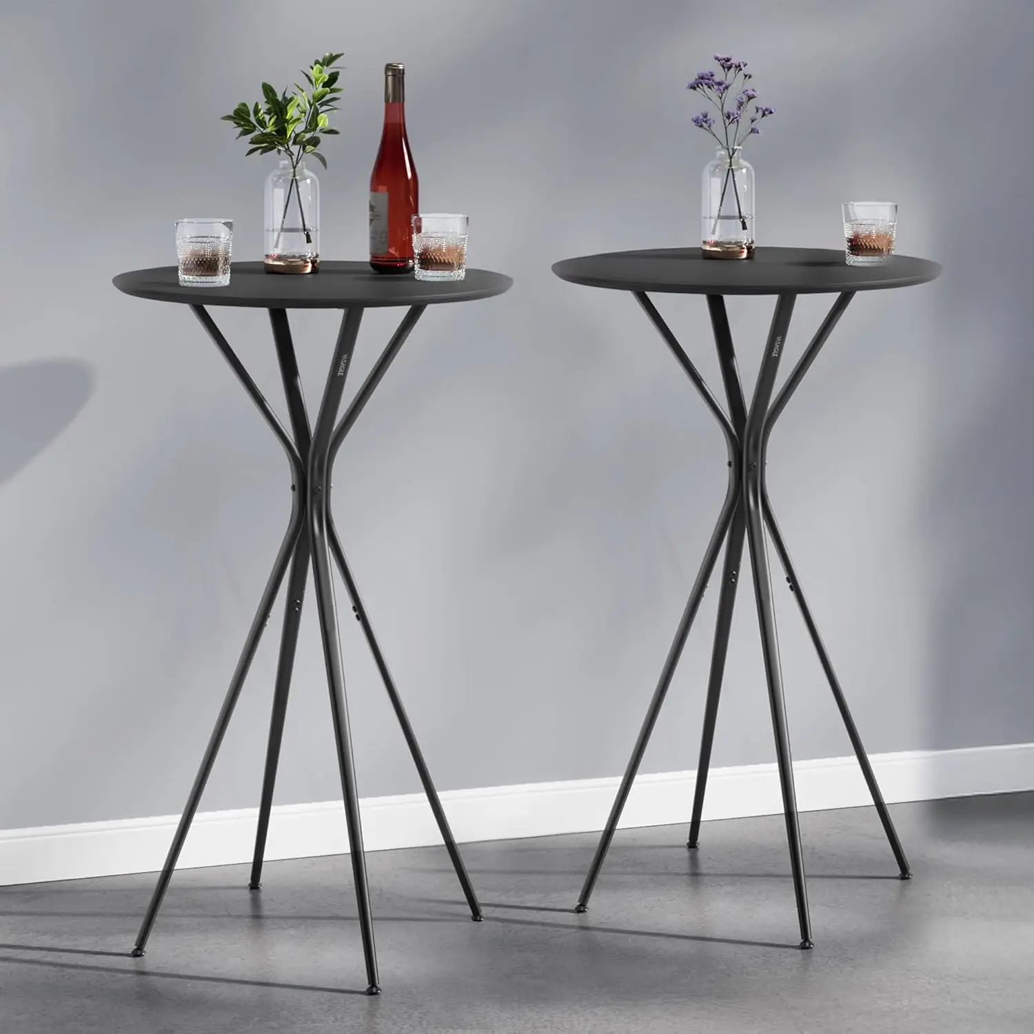 

Round Cocktail Table, High Top Pub Bistro Table for Kitchen Dining,Home Bar, Living Room, 23.6 x 23.6 x 41.3 Inches, Metal Frame