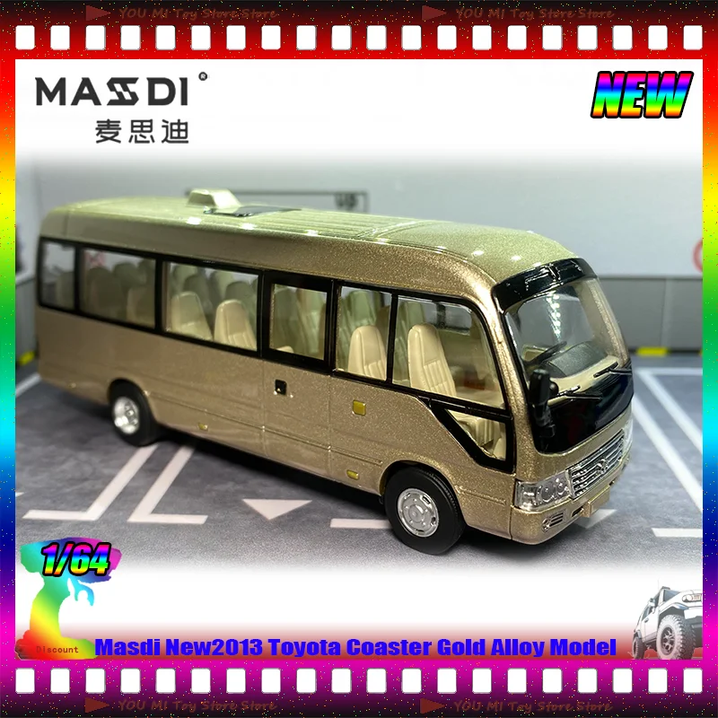 

Masdi 1:64 2013 Toyota Coaster Gold Alloy Miniature Model Car Custom Children's Toy Collectible Ornament Simulation Play Vehicle