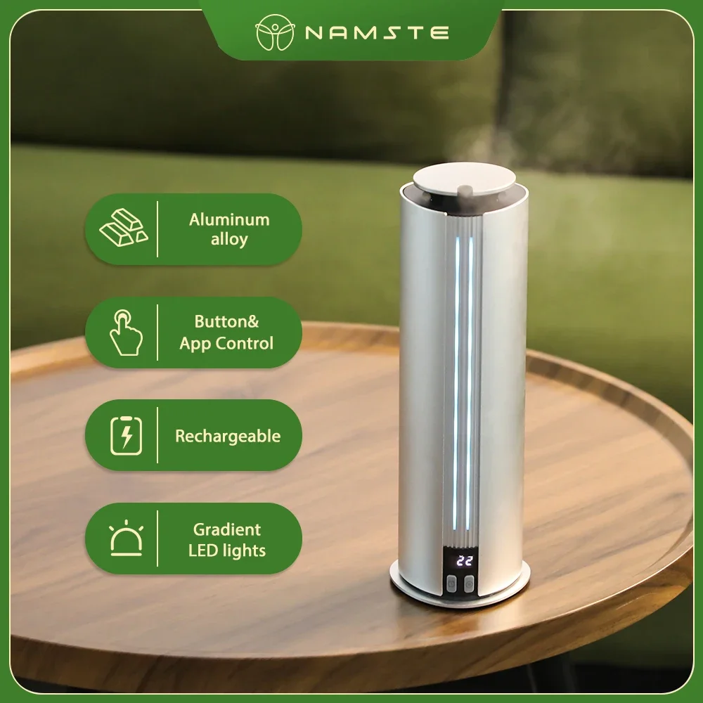 NAMSTE New Aluminum Alloy Essential Oil Incense Gradient LED Aroma Diffuser Bluetooth Control 100ML Capacity Home Hotel Perfume