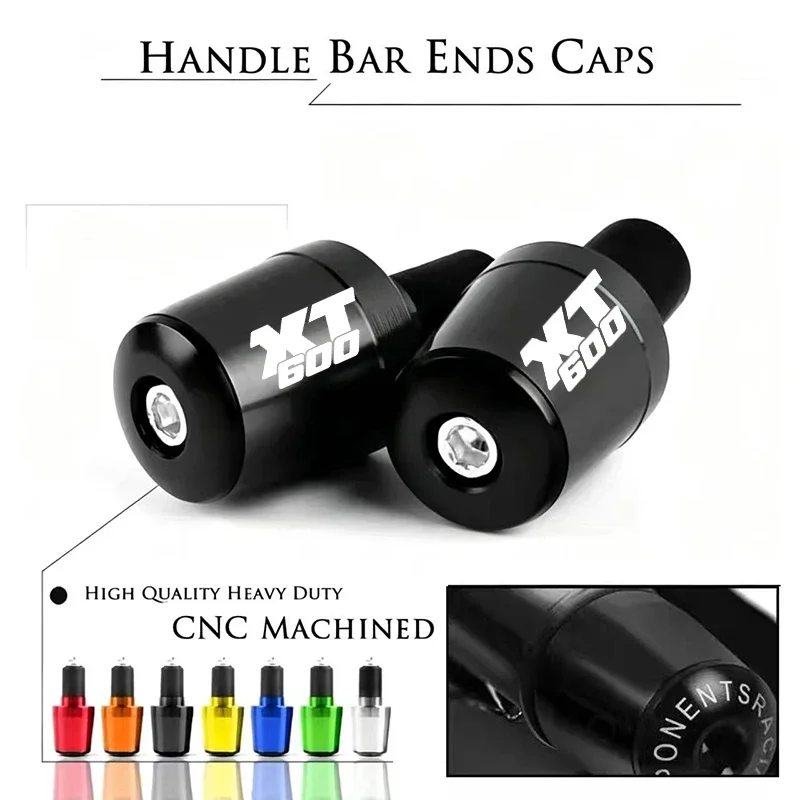 For Yamaha XT600 XT 600 XT600Z XT600E XT600ZE CNC Aluminum Motorcycle Accessories Handlebar Grips Ends Handle Bar Cap End Plug