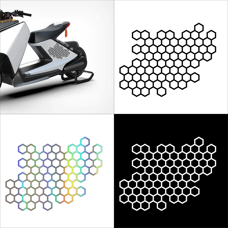 Honeycomb Car Stickers Motorcycle Electric Motorcycle Body Decals Fashion Open Style Decoration Decor Tuning Headlamp Stickers