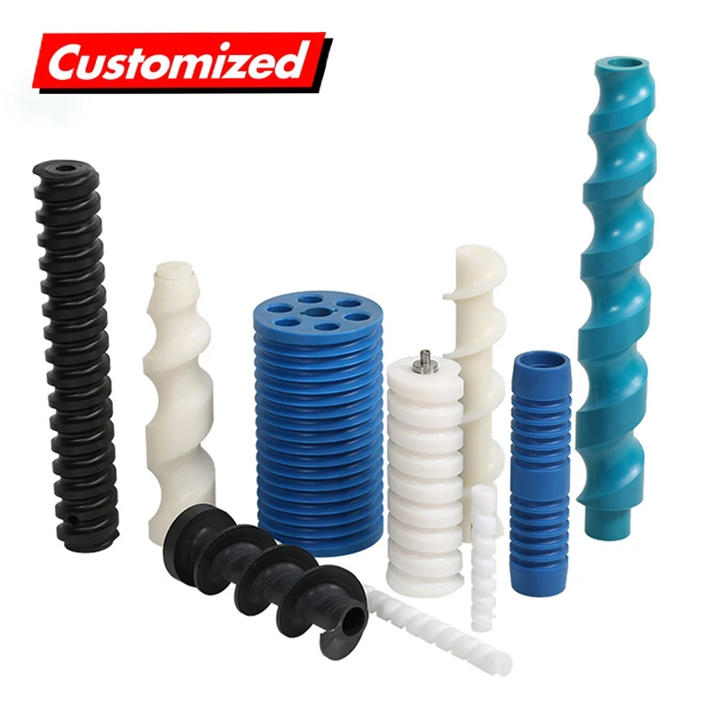 

Manufacture Custom Food Grade Conveyor Flexible Spiral Augers Upe Hdpe Pp Uhmwpe Pom Nylon Screw Plastic Auger Cnc Pars Machine
