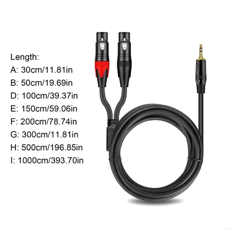Cabo aux 3.5mm para xlr duplo fêmea 1/8 Polegada para plugue xlr duplo y-divisor xlr para 3.5mm cabo adaptador de áudio para misturadores de alto-falantes