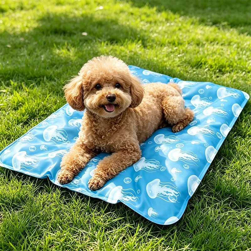 Pet Cooling Ice Conditioning Gel Mat Pets Soft Breathable Waterproof Non-slip Pet Cooling Mat Foldable Outdoor Travel Carrying