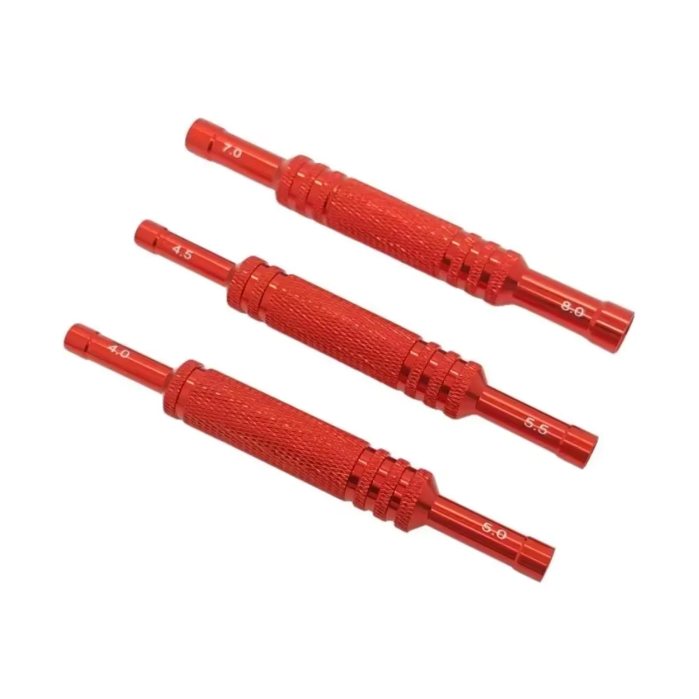 1pc Armor Portable Double-Ended Hex Socket Wrench (4, 4.5, 5, 5.5, 7, 8.0mm) - Aluminum Alloy Scale Model Nut Removal Tool