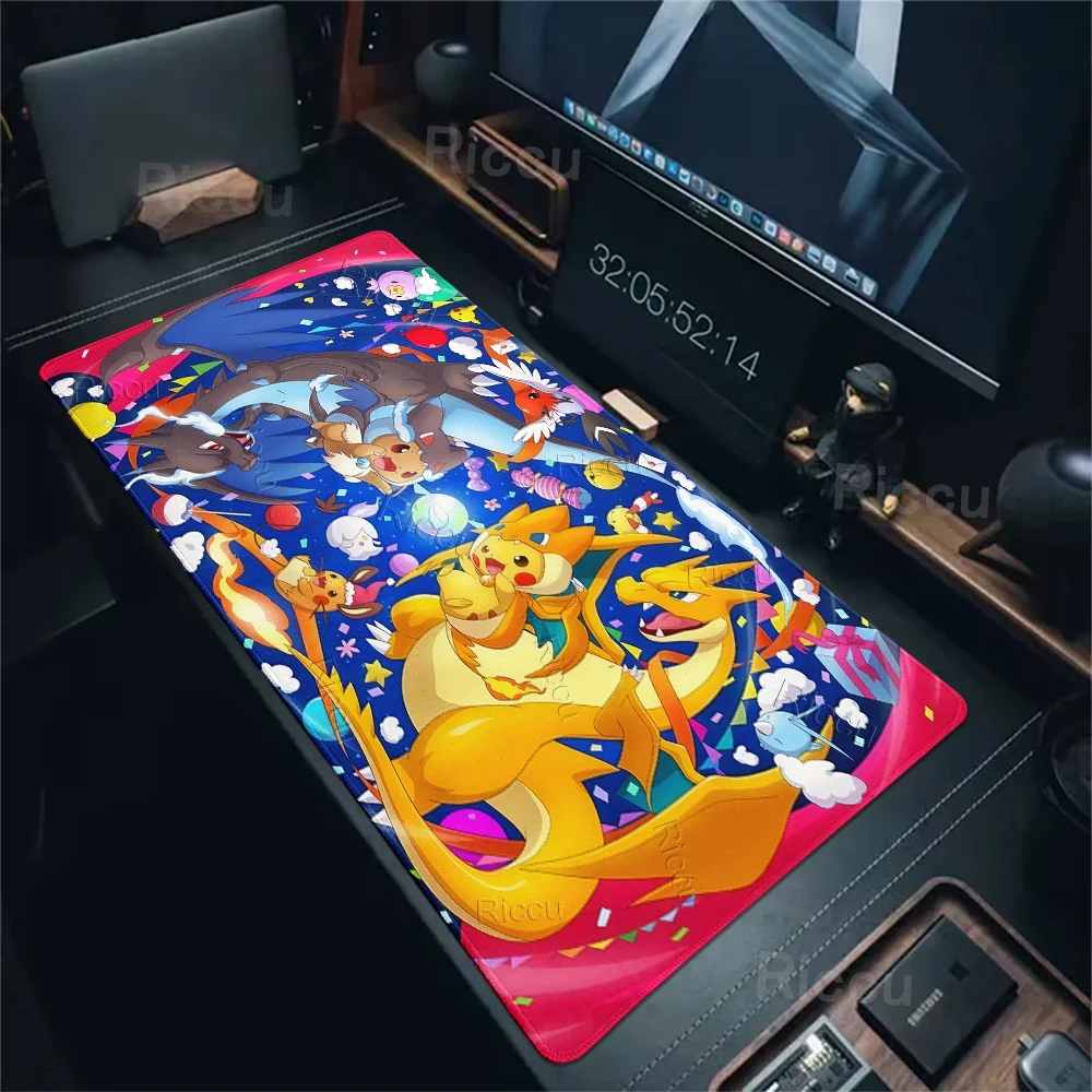 Large Mouse Pads XXL Cartoon P-Pokemon Pattern Aesthetics Carpet Mechanical Computer Keyboard Rug Game Accessories Fast Delivery