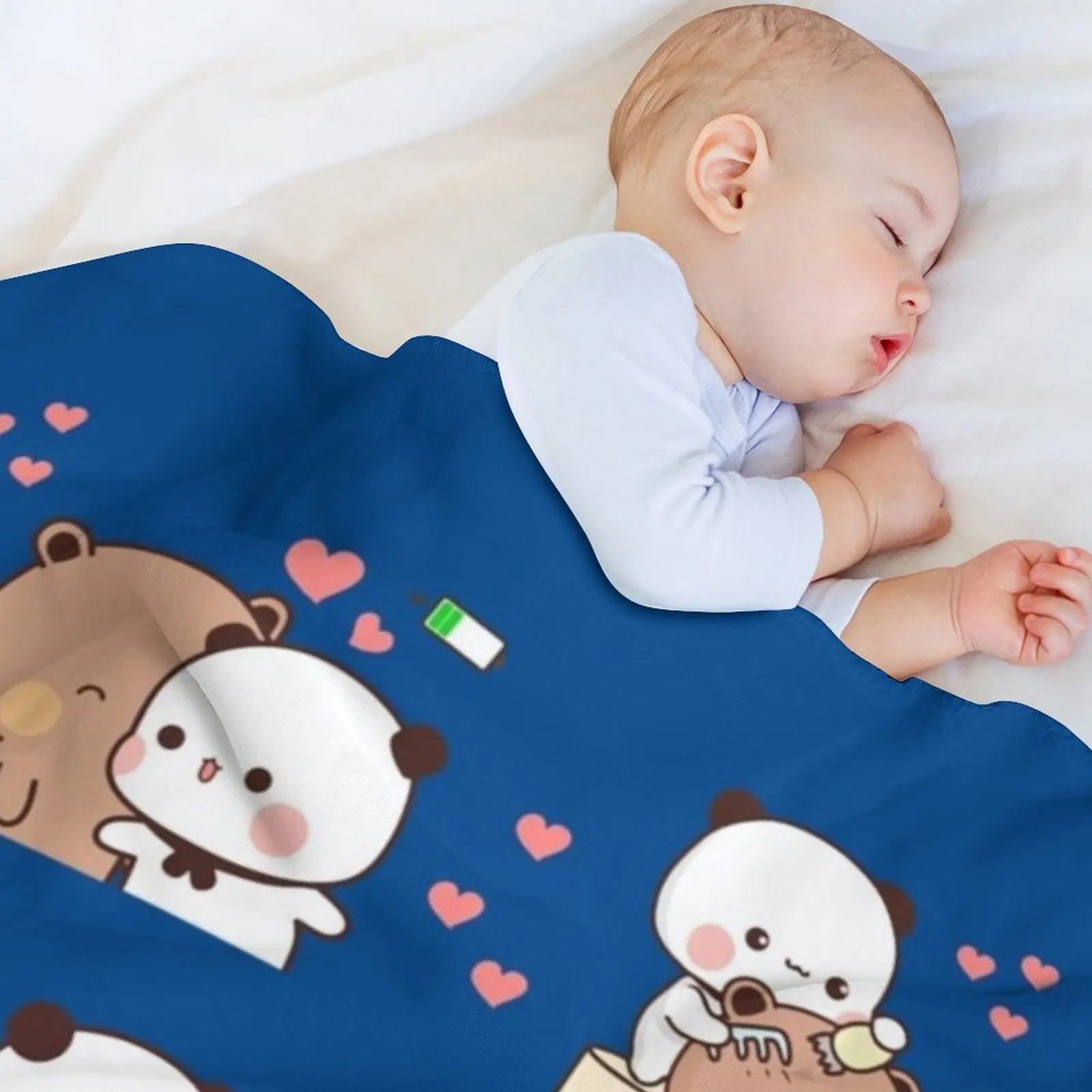 Bear and Panda Bubu Dudu Balloon Throw Blanket Year Round Soft Comfortable Blanket for Home view 3