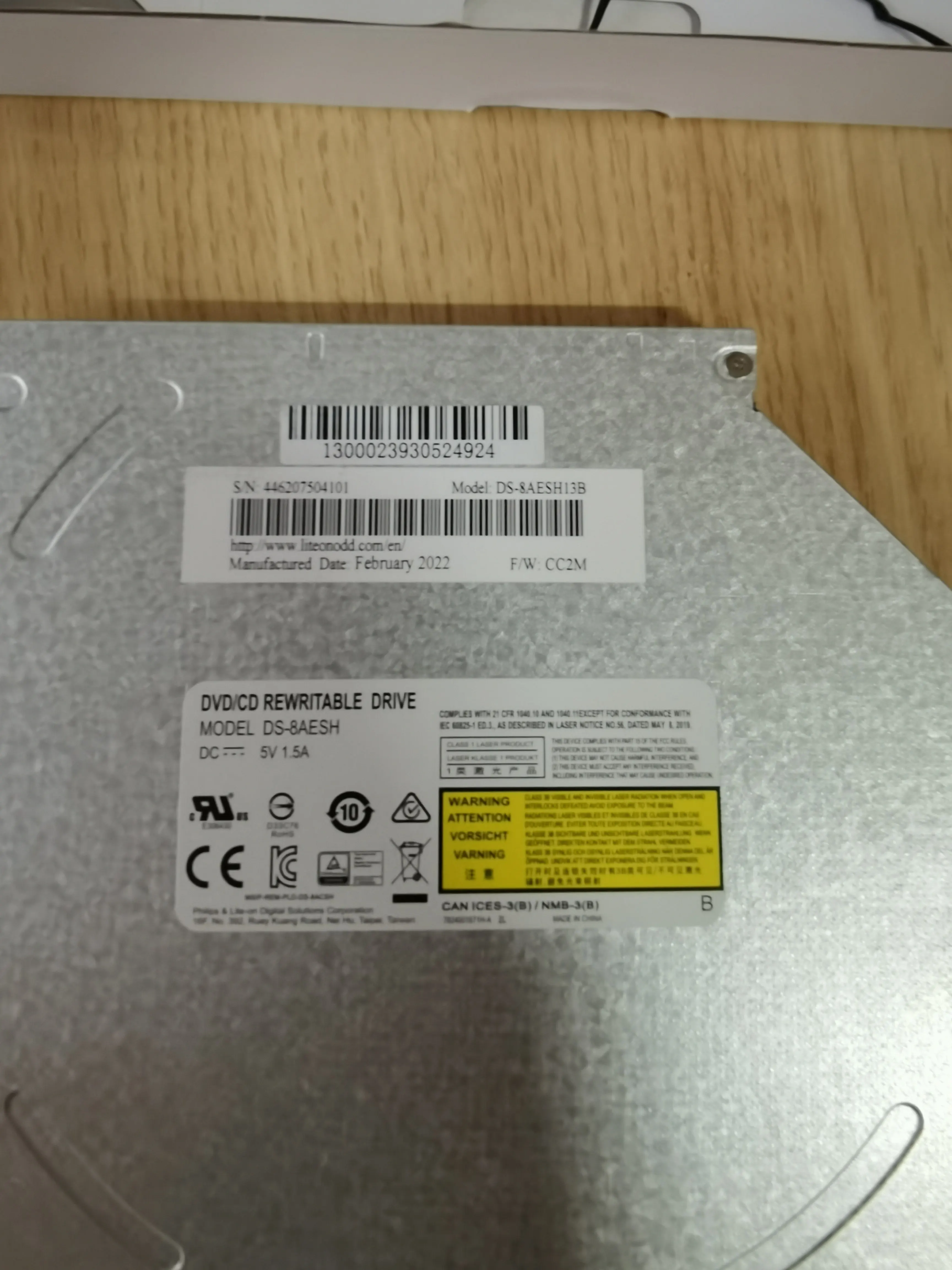 for Lite-On DS-8AESH 12.7mm DVD Writer Internal Optical Drive for Laptop