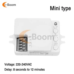 5.8GHz Mini Microwave Radar Motion Sensor Switch AC 220-240V Intelligent Human Body Sensor Switch Motion Light Switch