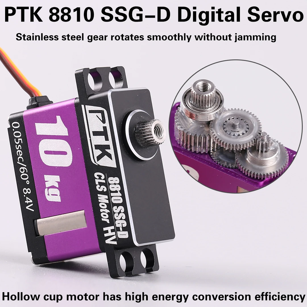 

Цифровой сервопривод PTK 8810 SSG-D 10 кг с комплектом шестерен из нержавеющей стали, 180° ° /270 ° /300 ° /360 ° Аксессуары для радиоуправляемых самолетов с фиксированным крылом