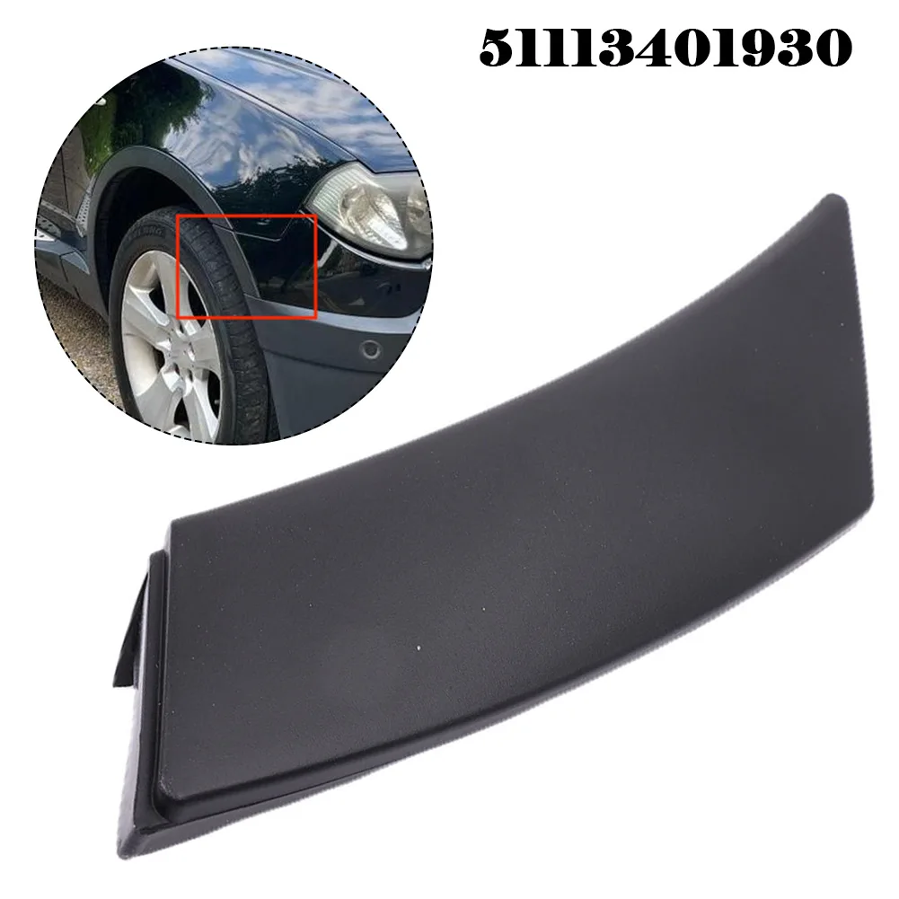 Bumper Trim Cover Office Outdoor Garden Indoor Parts Plastic 1 Pc 51113401930 Accessories Black Easy Installation Front