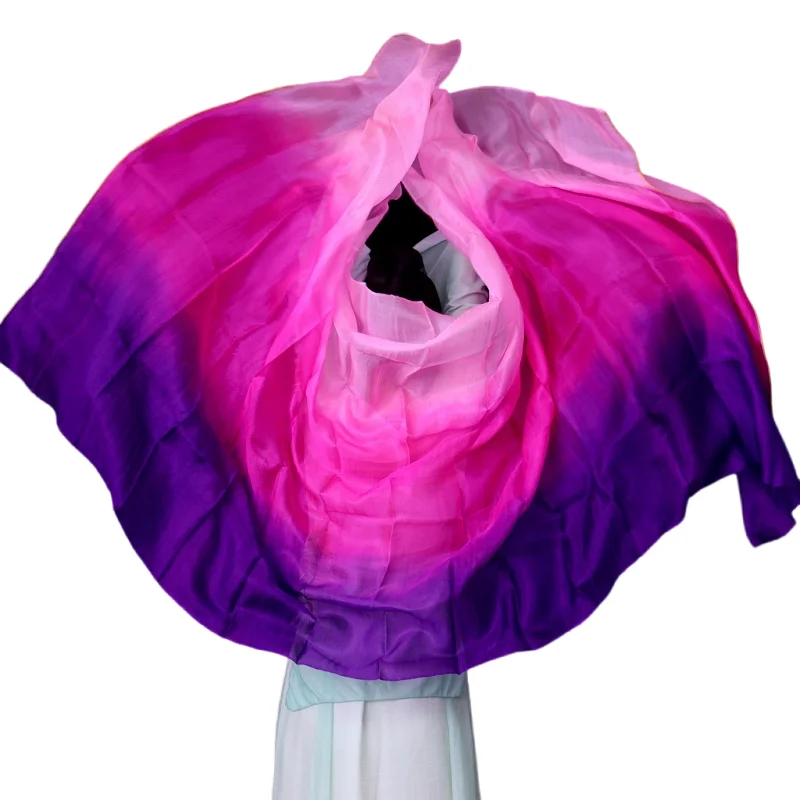 النساء الرقص الشرقي الحرير الحجاب الحرير الحقيقي اليد رمي الرقص وشاح العبادة الكنيسة الثناء الدعائم فلوي التدرج مخصص 250 270 300 سنتيمتر