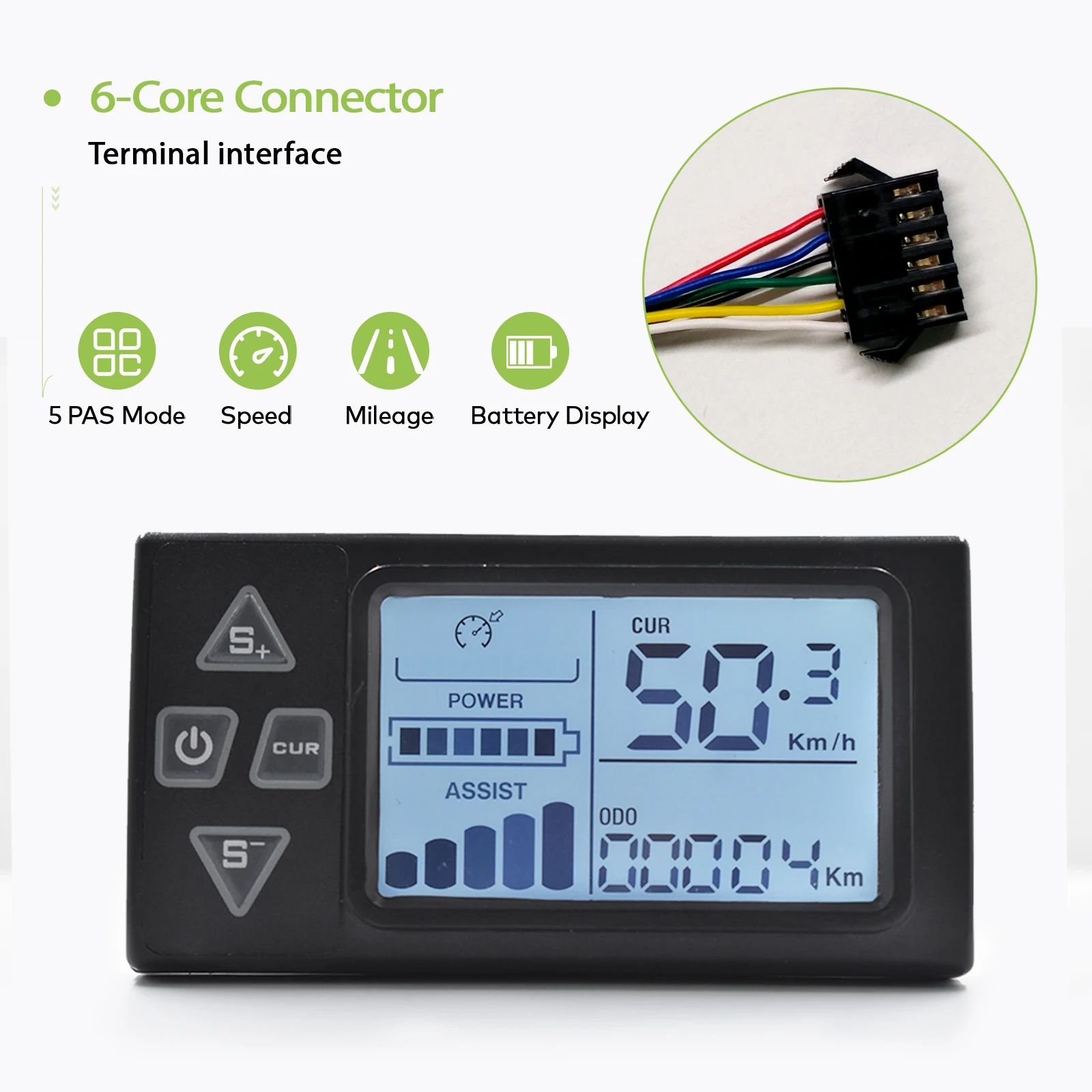 【UART2】 Elektrische fietsdisplay Scooteraccessoires Scooterdisplay Fietscomputer LCD-scherm Fiets Snelheidsmeter