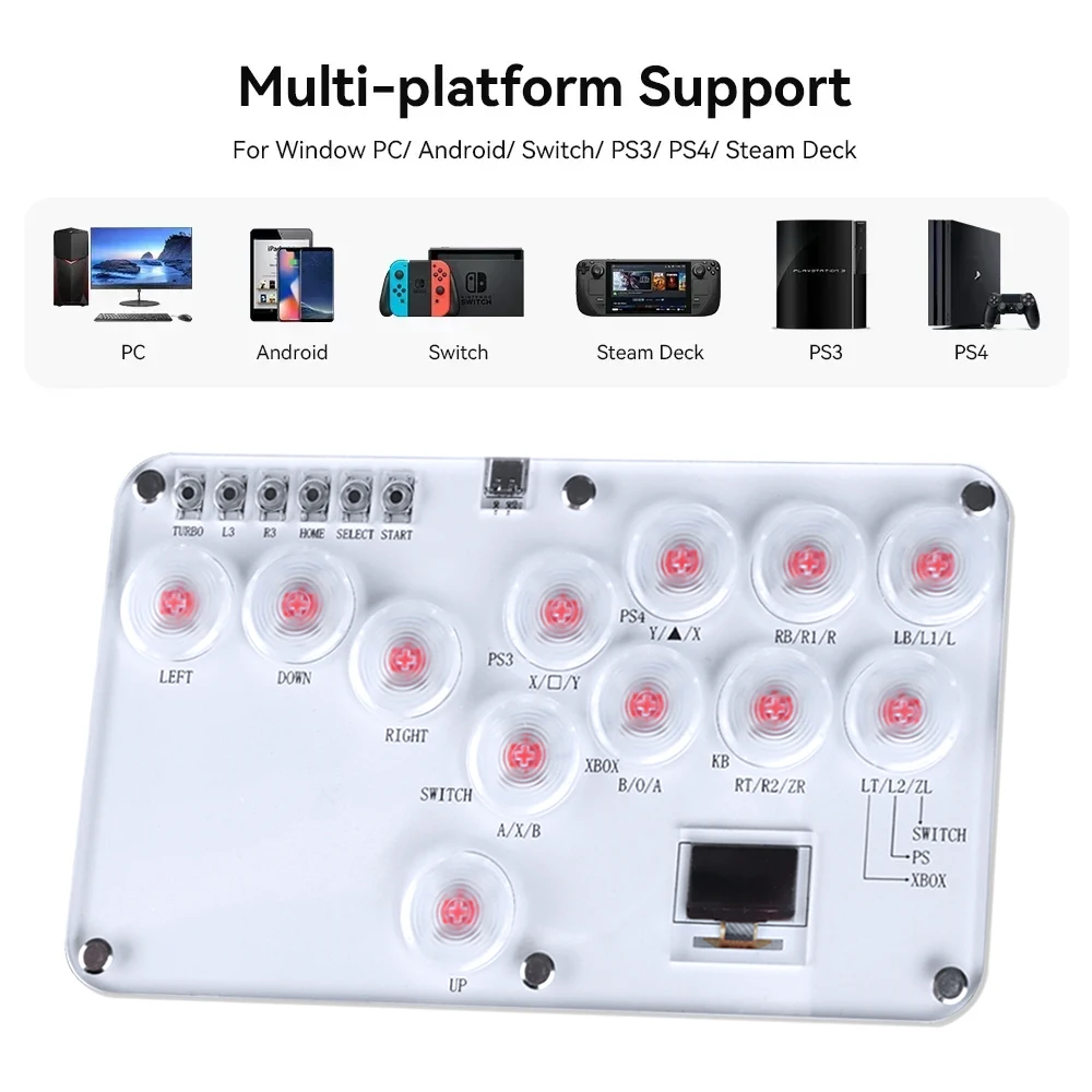 RGB Arcade Hitbox Tastatur Arcade Fightstick Controller Für PS4/PS5/Schalter Arcade Hitbox Für XBox/Schalter/dampf Arcade Kampf – Detail 11