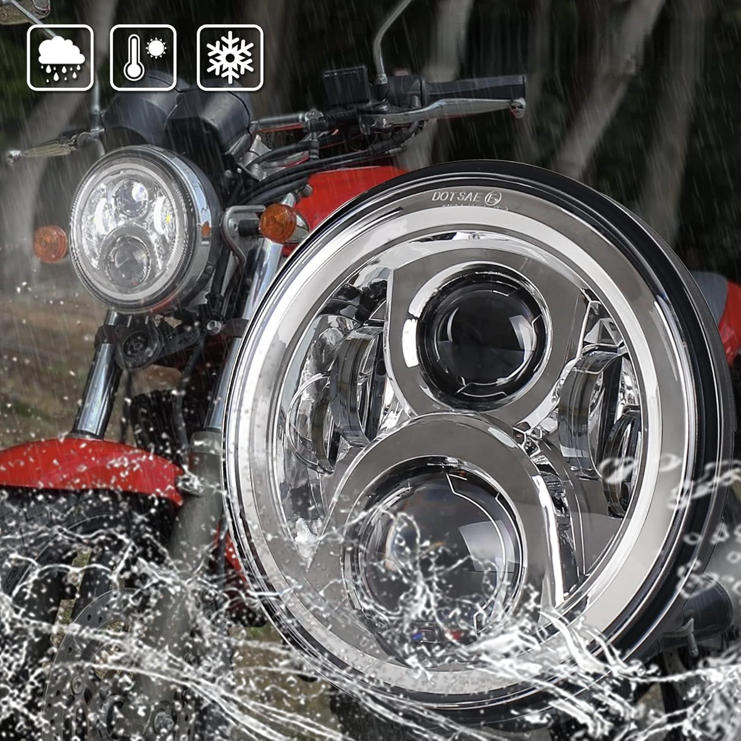 7 Inch Headlight LED Hornet 250 Headlight Hi/Lo Beam for Honda VTR250 X4 CB400sf NC39 NC42 CB750 Zephyr 400