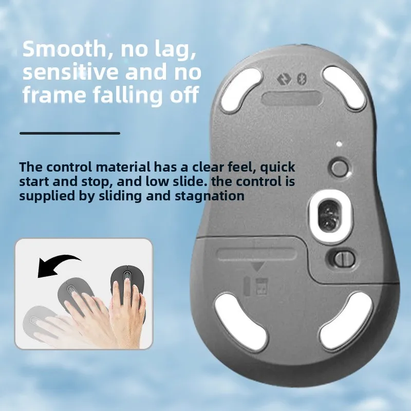 ICE Curved-Edge Mouse Feet Replacement for Logitech M650/M750/M590/M585 Ultra-Smooth Wear-Resistant Foot Stickers Gaming Grade