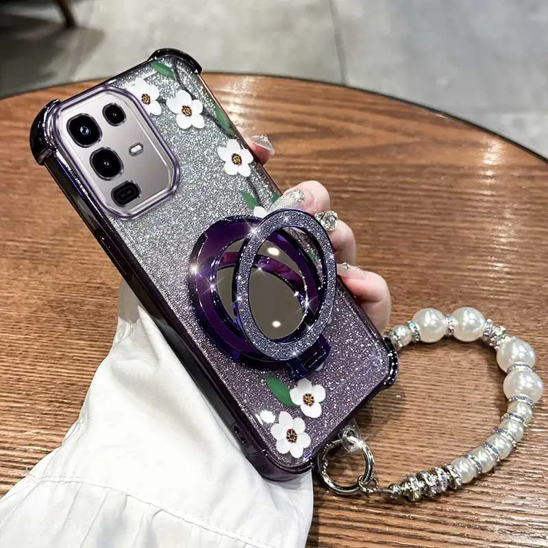 3pcs(White plum branches Phone Case+Lanyard+Stand) For Infinix Note50Pro+/Note50X 5G/Note50S/40Pro/30/40Pro+/40/50Pro Phone Case