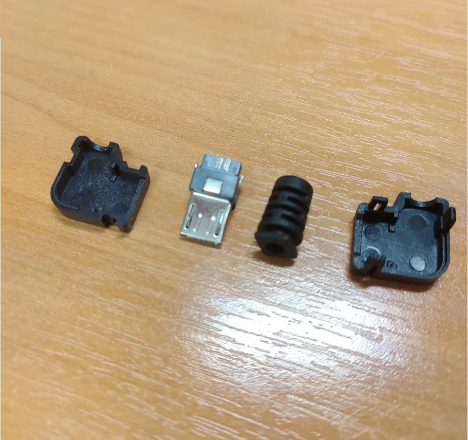 5Pcs ใหม่พลาสติกมุมขวา Micro USB 5Pin 5P Port เสียบปลั๊กตัวเมียชายพลาสติกครอบคลุม HY1418