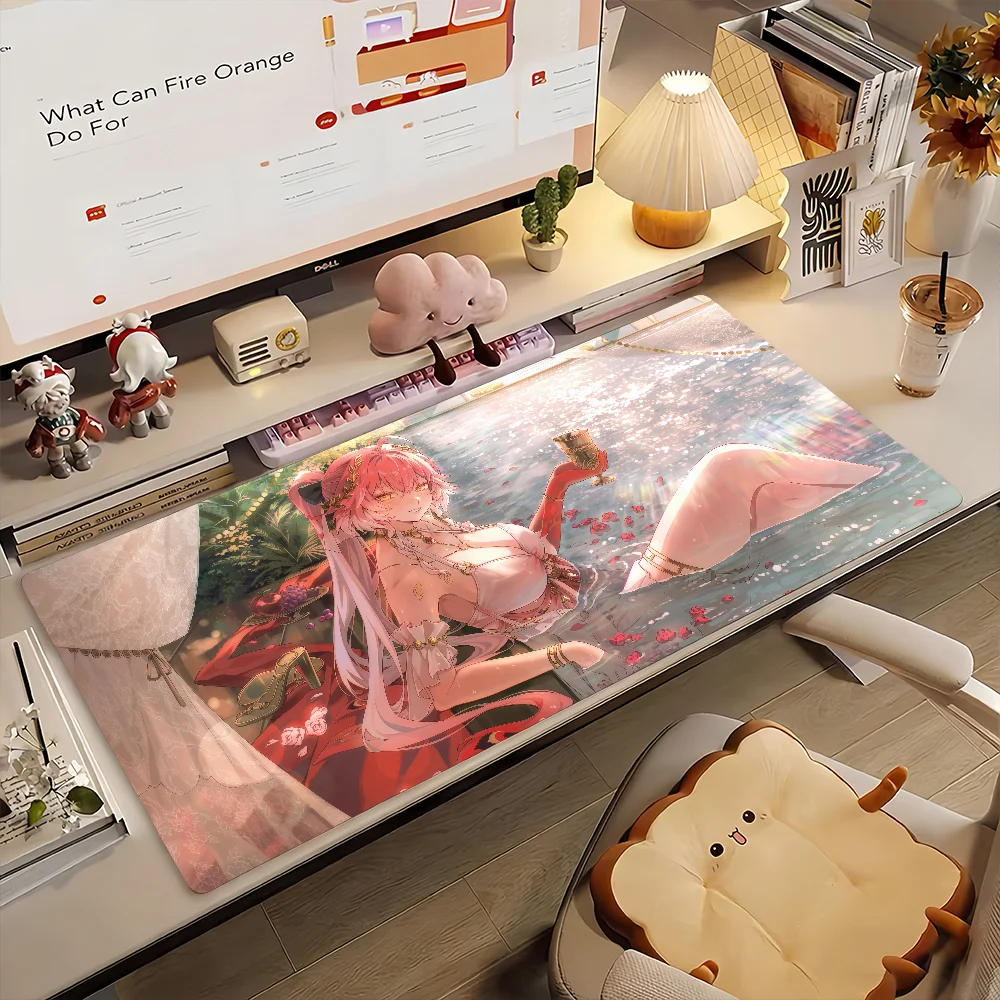 Large Gaming Mouse Pad,Anti-slip,Stitched Edges,Soft Rubber,Wuthering Waves Changli Deskpad For Office Desk & Home Use