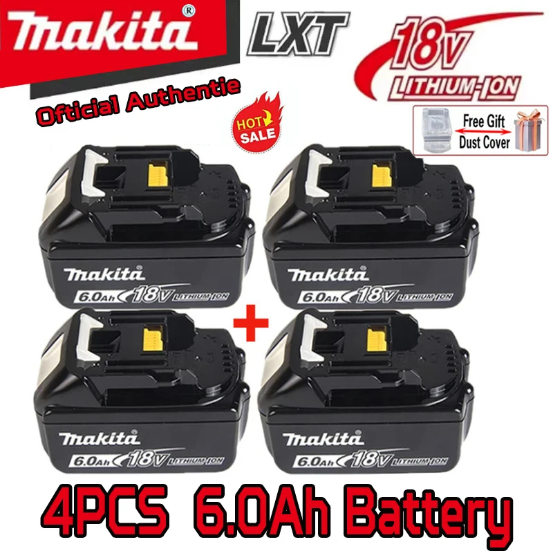 

100% original Makita 18V6.0Ah battery, Makita power tool LXT BL1860B-BL1830 battery, fast charging, ultra long battery life