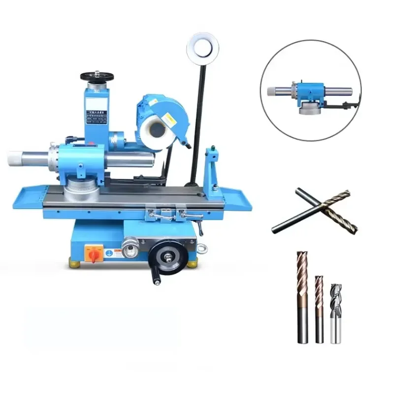 Universal Tool Grinder with Air Bearing Screw Attachment for Grinding CNC Spiral End Mills