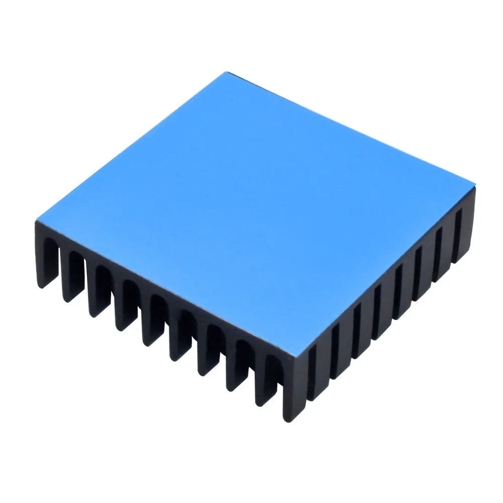 Disipador de calor de aluminio, refrigeración para Chip IC electrónico RAM con cinta conductora térmica, color negro, 35x35x10mm, 10 piezas