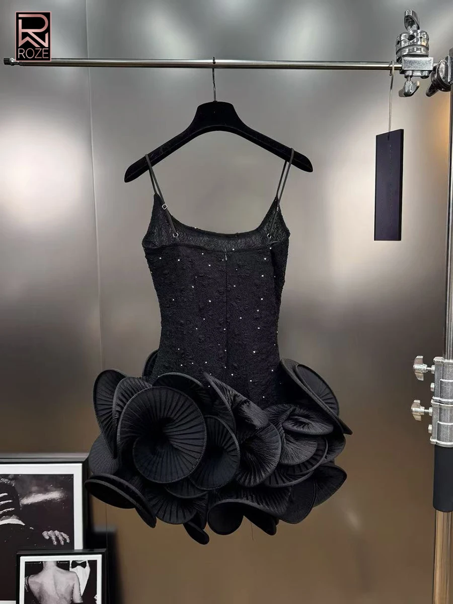 Abiti eleganti dimagranti trasparenti con giunture a caldo per le donne Abito con fiori 3D patchwork senza maniche con scollo quadrato femminile