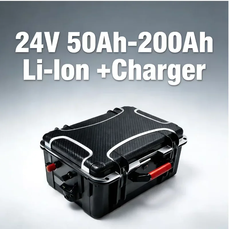 Top-tier 24V Li-lon Battery (50Ah-200Ah) with free charger included! Fast charge, stable output, built to last!