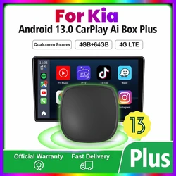 Android 13 CarPlay Ai Box Plus 4G+64G Wireless Android Auto 4GLTE GPS For YouTube Netflix For Kia Sportage K5 Carnival Picanto