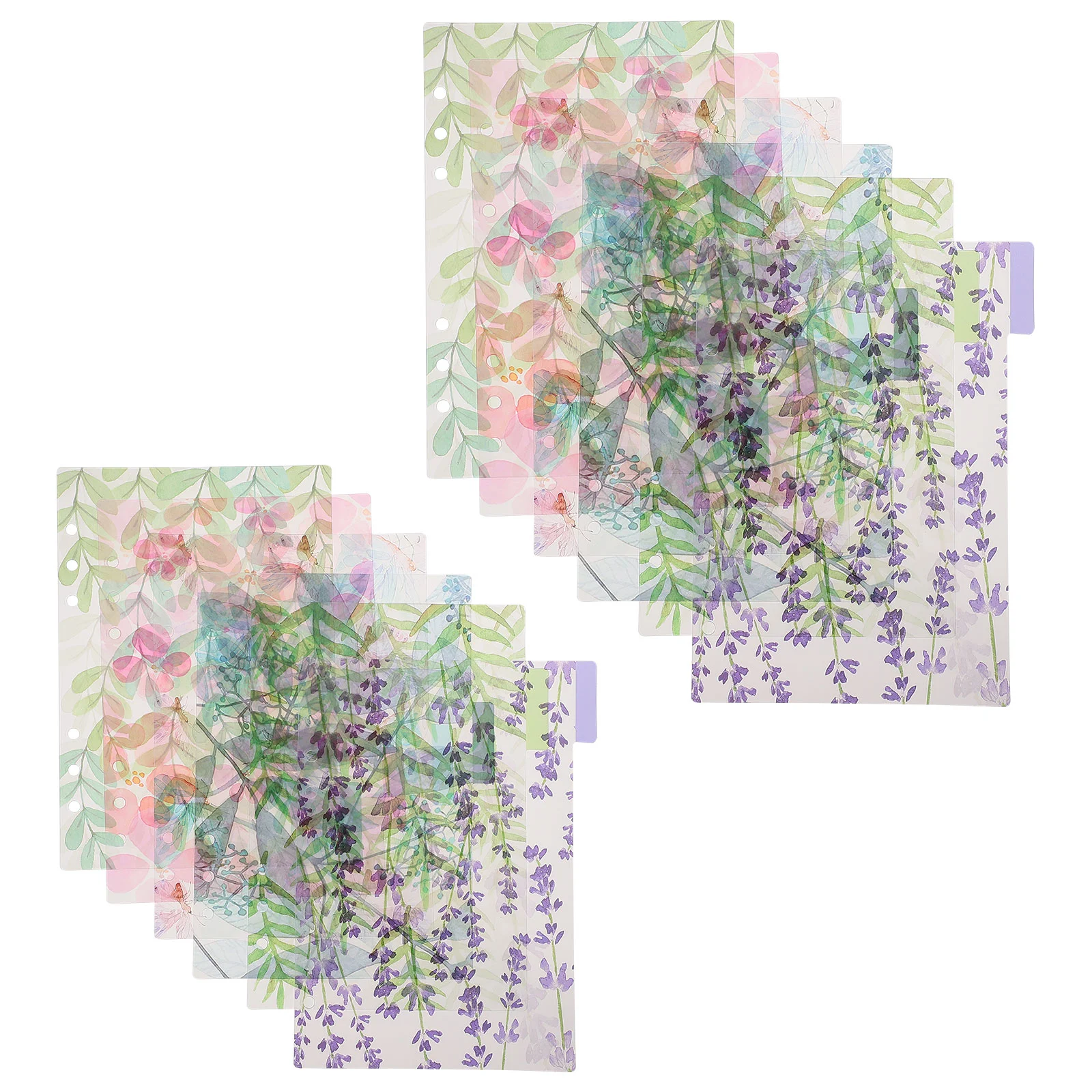 Transparent PP Binder Dividers Colorful Index Labels Tabs (Assorted Color) Index Dividers Tab Dividers