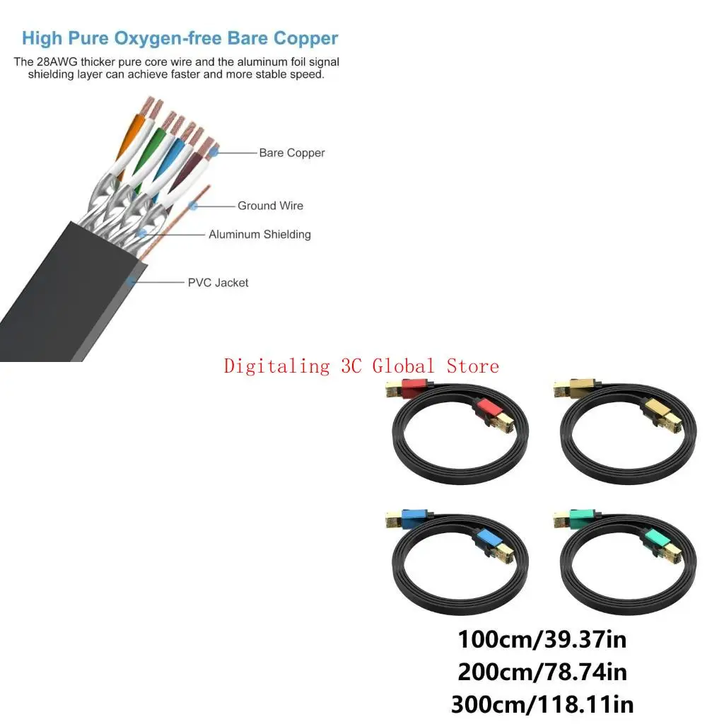 

Cat8 Ethernet Cable 40 Гбит / с МГц сетевой шнур Cat8 RJ45 Экранированный крытый кабель с тяжелым рабочим местом для ПК