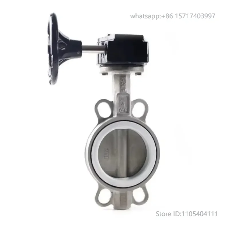 D371F-16P stainless steel manual turbine butterfly valve