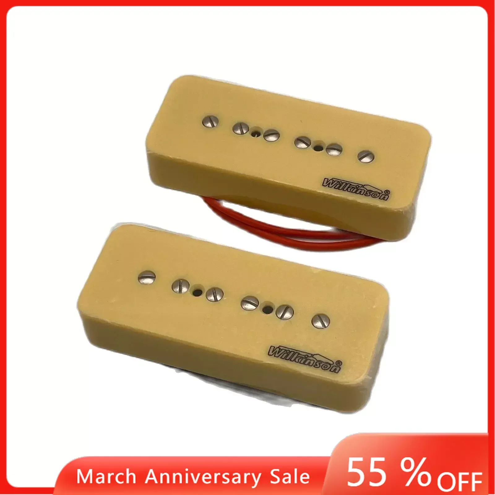 Electric Guitar Pickups  WO90 2 Pcs Cream P90 Soap Bar Single Coil Neck and Bridge 1Set，Professional Accessories