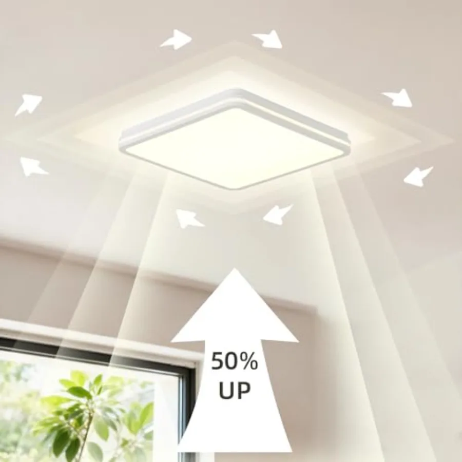 6PK 12 Inch LED Flush Mount Ceiling Light with Side Light 40W 2520LM 3000K/4000K/6000K CCT Selectable Square LED Ceiling Light