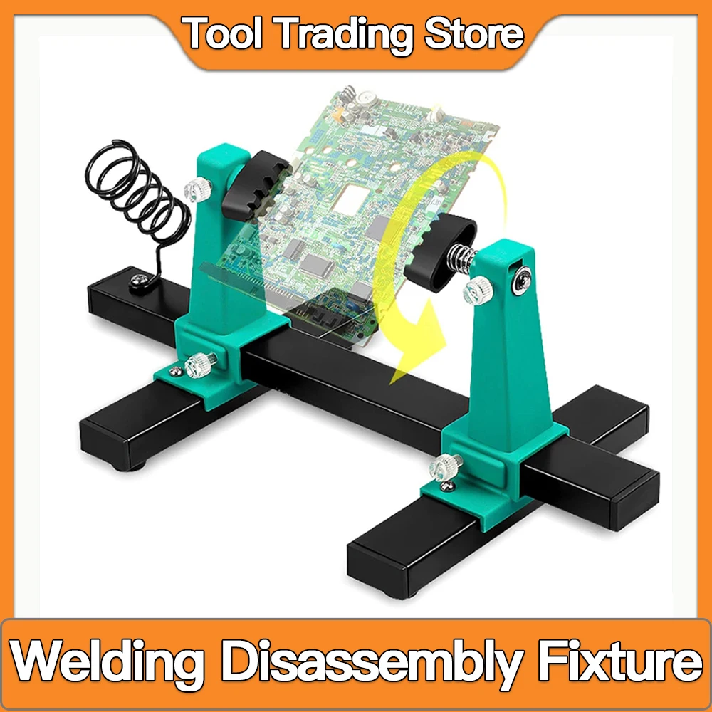 

Circuit Board Holder Stable Adjustable PCB Welding Bracket Auxiliary Clamp Repair Tool Clamping Kit 360° Heavy Duty Base Plate