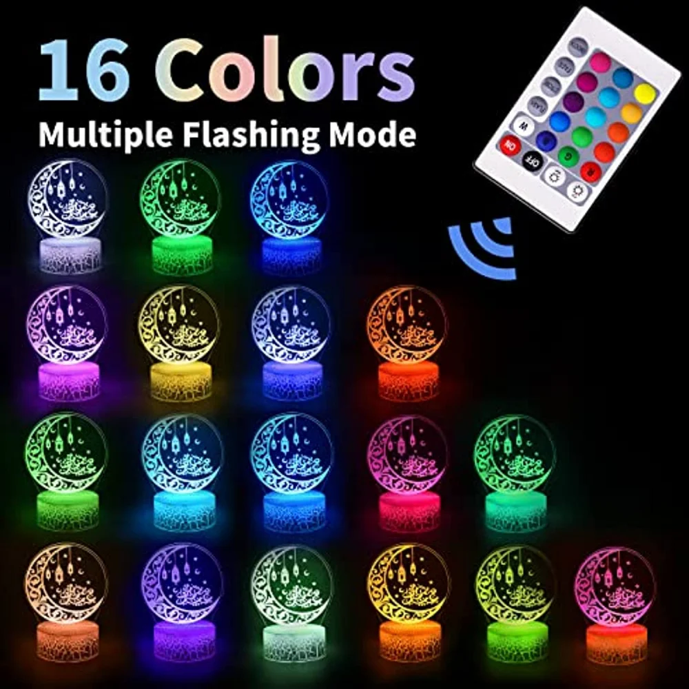 Led Night Light Kids Decorative Lights Battery USB Desk Table Lamp Colors Changing Decoration Ramadan Gift for Family Friends