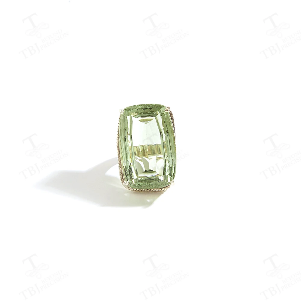 925 sterling silver Natural Green Amethyst gemstone Handmade Ring fine jewely  for women  Birthday Party Gift