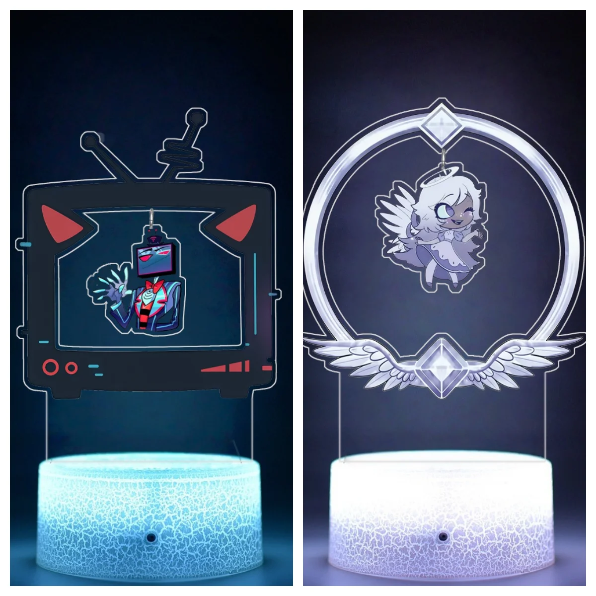 Acrylic Anime Cartoons Night Light for Hazbin Hotel Vox Loona Bedroom Standee Atmosphere Creativity Decoration Birthday Gift