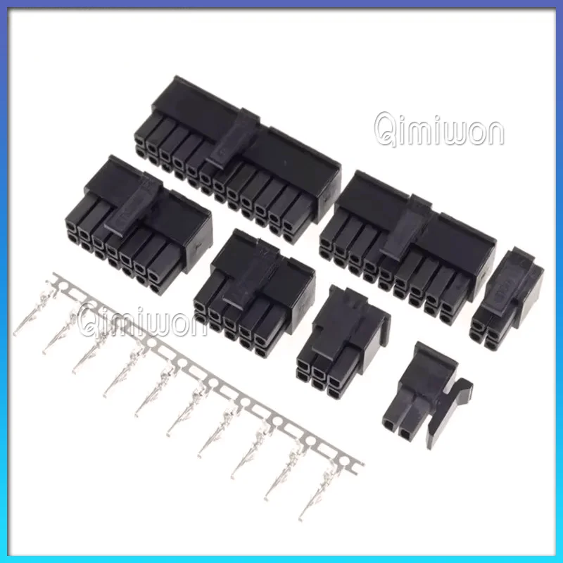 10sets 5557 Black 4.2mm Pitch Male Housing Connector 2P4P6P8P10P-24P Automotive Wiring Harness Male Shell for PC PCI-E Pow