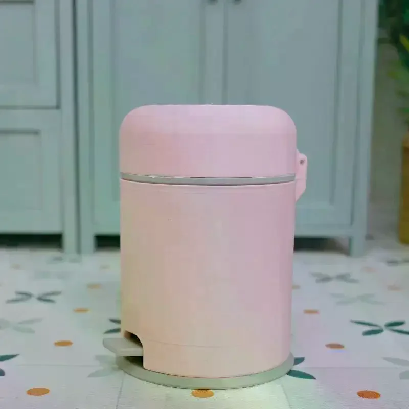 /Cna/Miniature Garbage Can Ornament 1/12 Dollhouse Miniature Foot-operated Trash Can Model Miniature Furniture Scene Decor