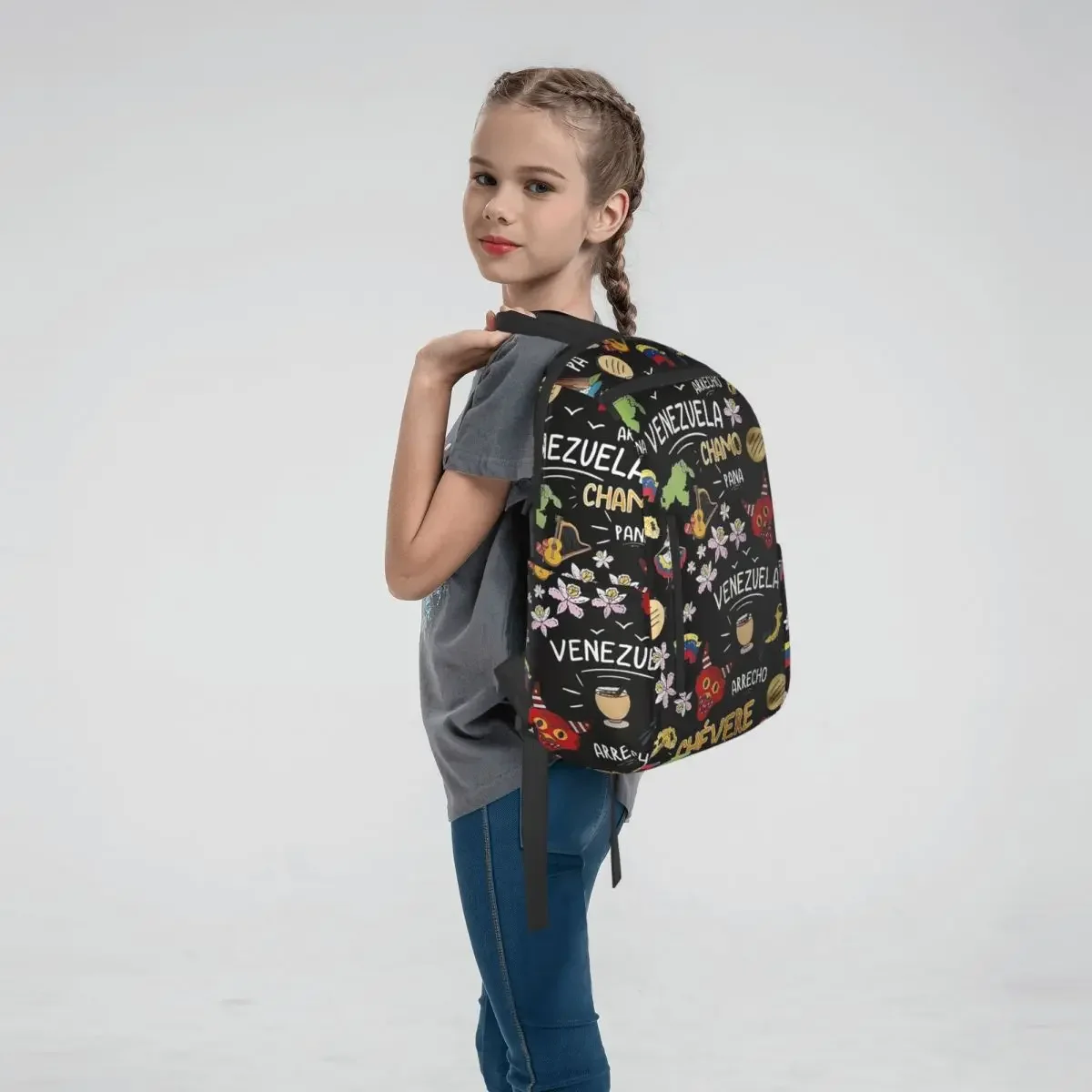Arepas Venezuela Backpack Large Capacity Children BookBag School Bag Shoulder Bags for Men Women