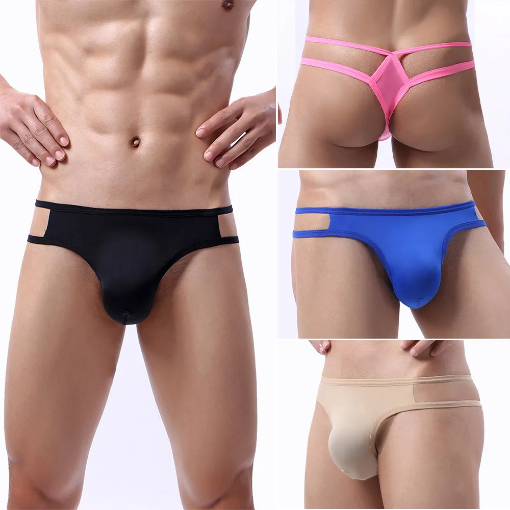 Men's Sexy Low Rise Thong With Thin Straps Soft Smooth Breathable Fabric Comfortable Stylish Daily Underwear For Modern Men