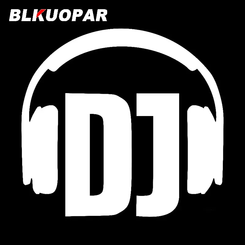 BLKUOPAR for DJ Headphones Car Sticker Personality Graffiti Decal Waterproof Windshield Refrigerator Surfboard Car Accessories