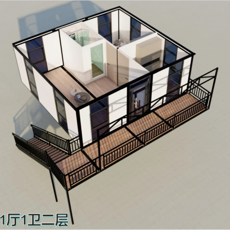 High Quality Container House Double Wing Foldable Tiny Home Three in One Movable Expandable Integrated Folding Container House