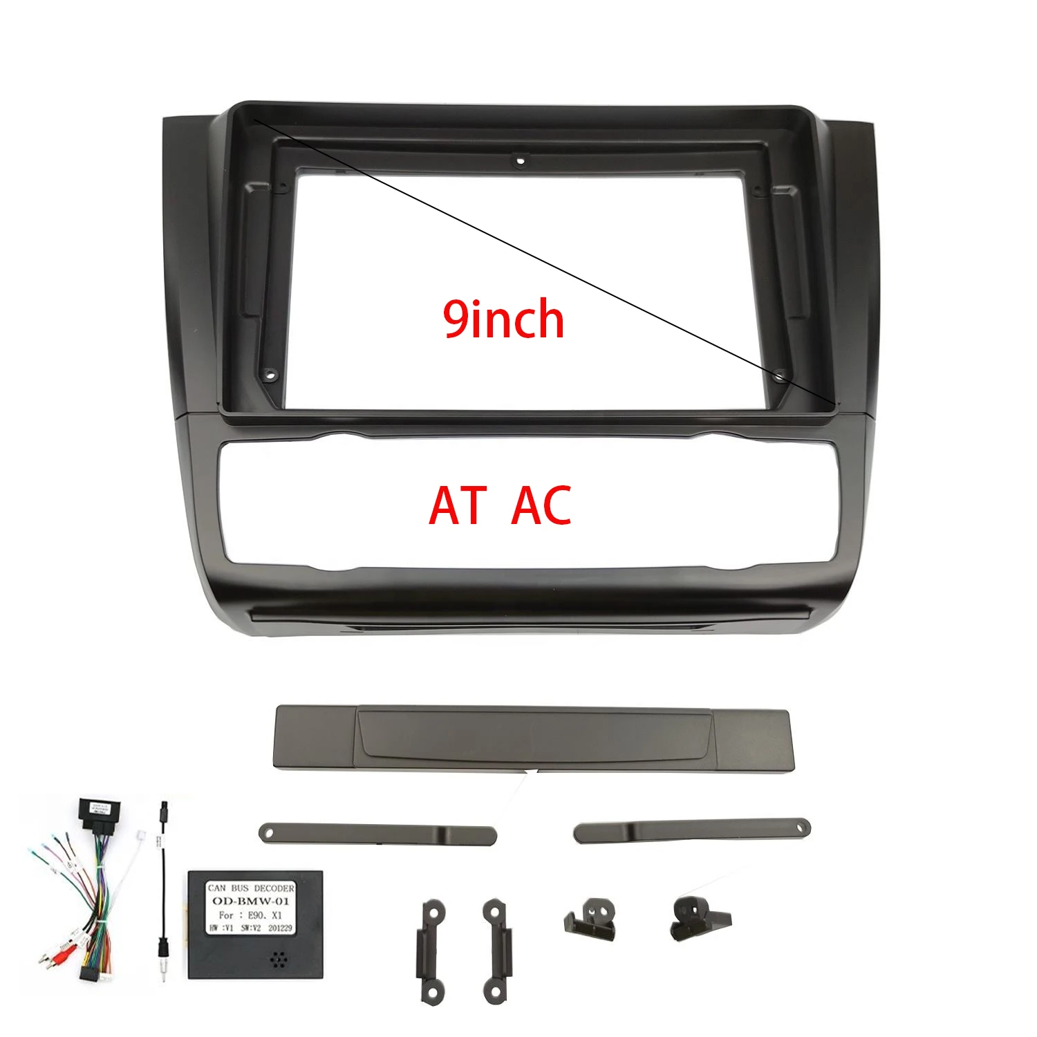 Car Radio Frame for BMW 1-Series E82 E87 E88 2008-2012 9 INCH Stereo DVD Player Install Surround Trim Panel Kit Audio Faceplate