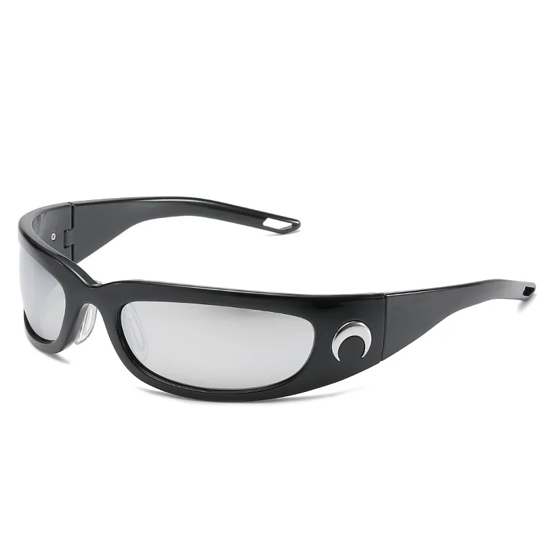 2026 New Moon Rectangular Sunglasses Women Man Vintage Outdoor Cycling Sports Hip Hop Punk Sun Glasses Y2k Glasses Goggles