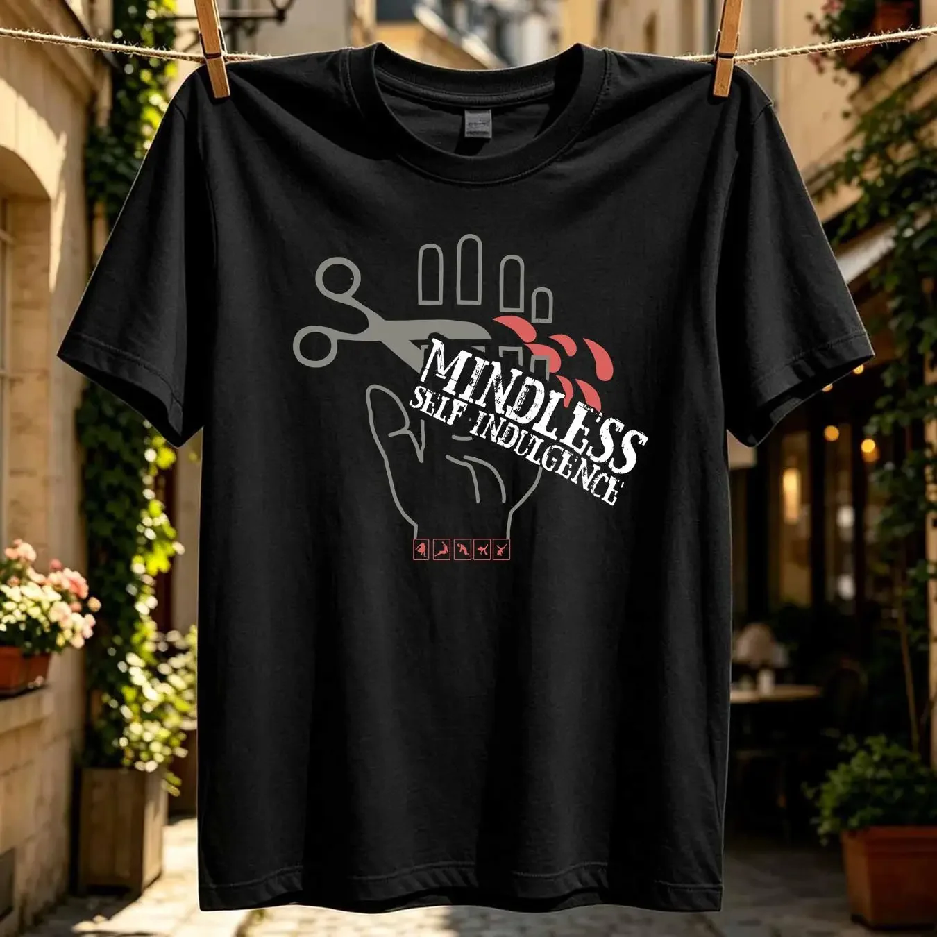washed T Shirt Vintage 90s Mindless Self Indulgence Mega Rare Made In USA Sz M long or short sleeves vintage Washed homme