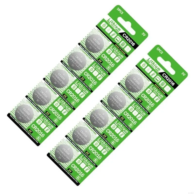 Set of 10pcs CR2016 Coin Cell Battery for Pedometers And LED Lights 3V Power 
