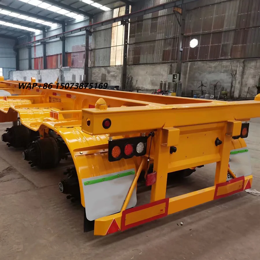 New Truck Trailers 40ft Skeleton Semi Trailer 20 FT & 40 FT Steel Container Transport Semi-Trailer for Truck Use