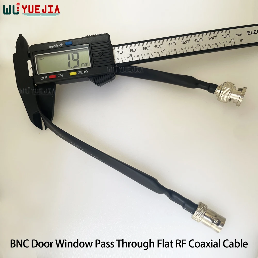 Window Door Pass Through Flat Q9 BNC Male Plug to BNC Female Jack Waterproof Connector RF Coaxial Cable Pigtail Extension Cord